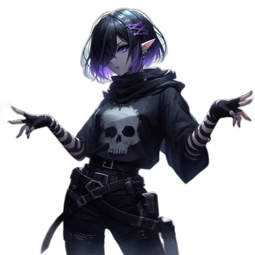 jacket, staff, weapon, cyberpunk transparent PNG cut-out