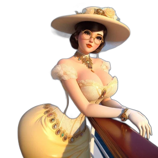 hat, dress, staff, crown transparent PNG cut-out