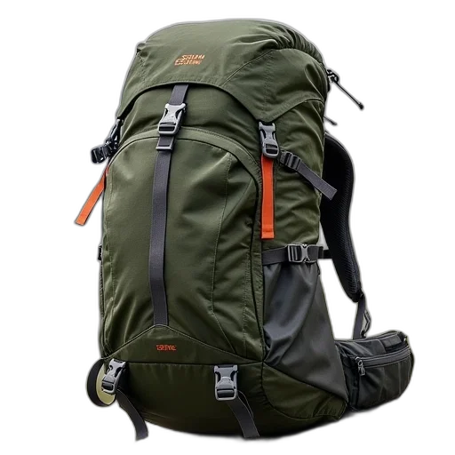 jacket, green, ospree, backpack transparent PNG cut-out