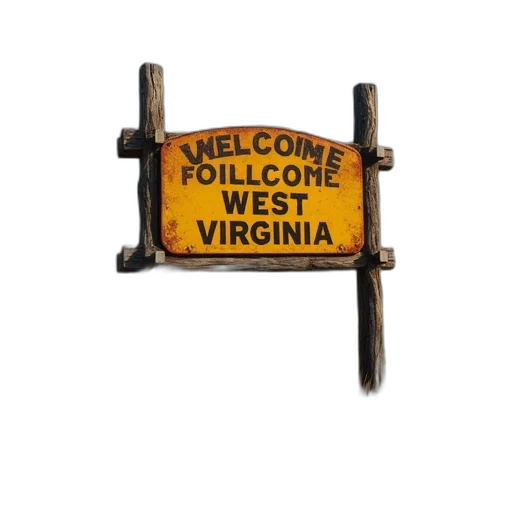 welcome, sign, west, virginia transparent PNG cut-out