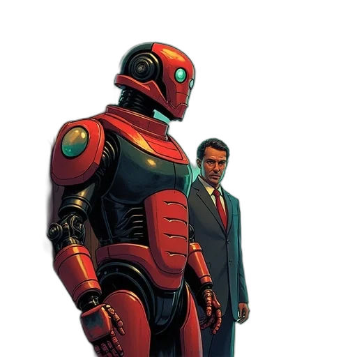 robot, concept art, comic book art, pixel art transparent PNG cut-out