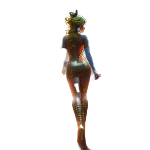dress, crown, staff, robot transparent PNG cut-out
