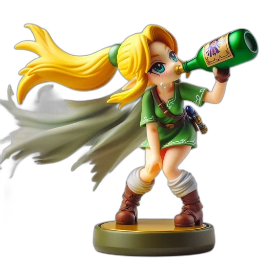 bottle, concept art, 3d render, figurine transparent PNG cut-out