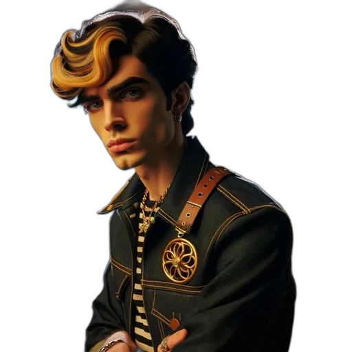 jacket, staff, face, crown transparent PNG cut-out