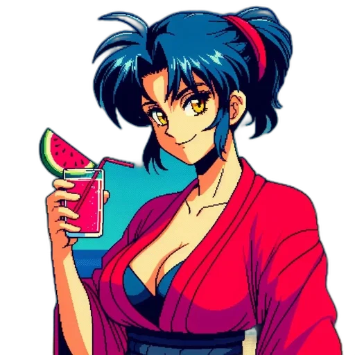 weapon, staff, vaporwave, anime transparent PNG cut-out