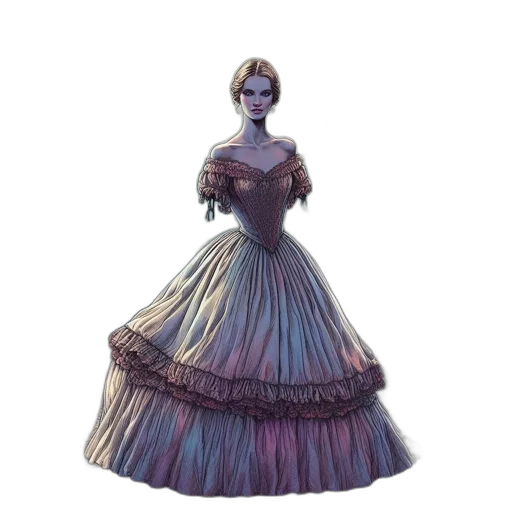 dress, crown, concept art, fantasy art transparent PNG cut-out