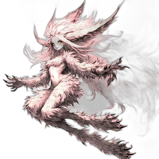 dragon, creature, staff, hair transparent PNG cut-out