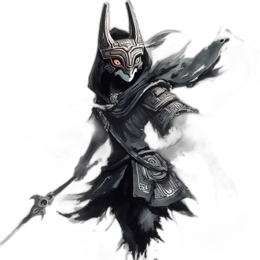mask, staff, sword, fantasy art transparent PNG cut-out