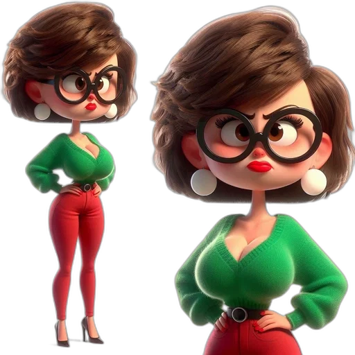dress, face, concept art, 3d render transparent PNG cut-out