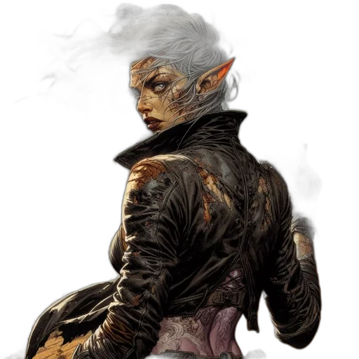 dragon, jacket, staff, fantasy art transparent PNG cut-out