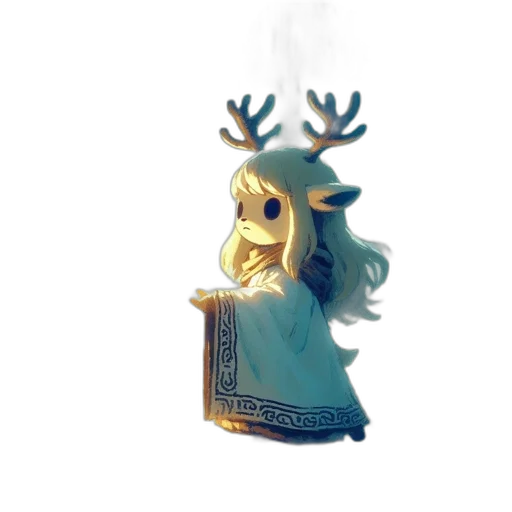 crown, dress, creature, staff transparent PNG cut-out