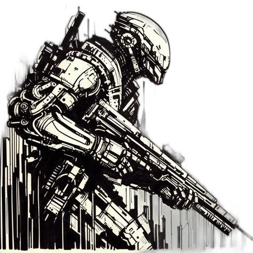 robot, weapon, sword, concept art transparent PNG cut-out