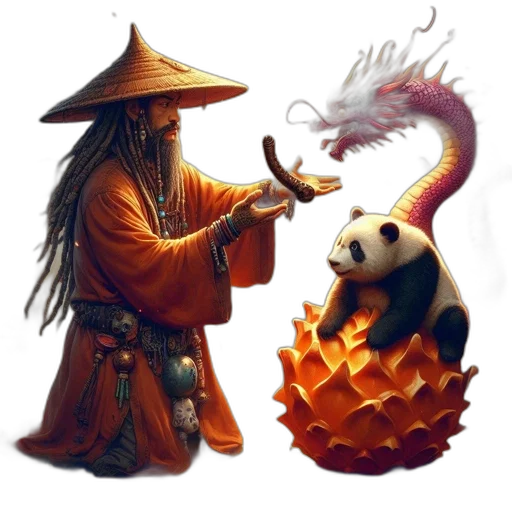 dragon, staff, creature, weapon transparent PNG cut-out