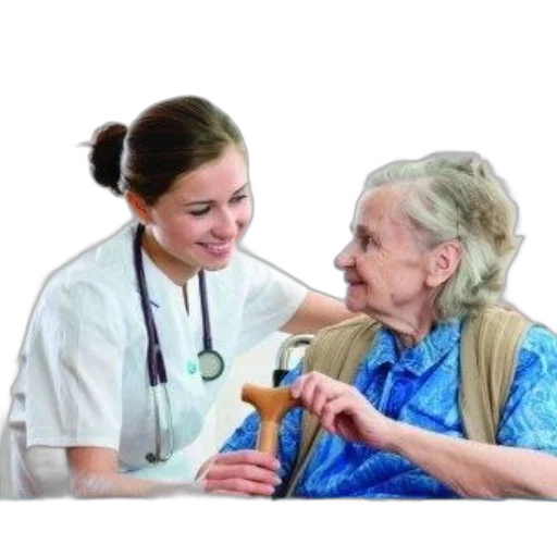 staff, nurse, assists, elderly transparent PNG cut-out