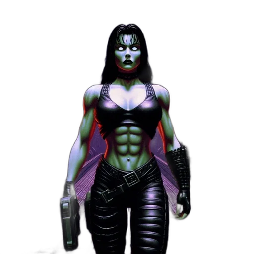 concept art, comic book art, cyberpunk, 3d render transparent PNG cut-out