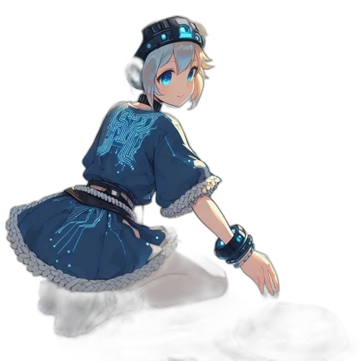 robot, staff, dress, sword transparent PNG cut-out