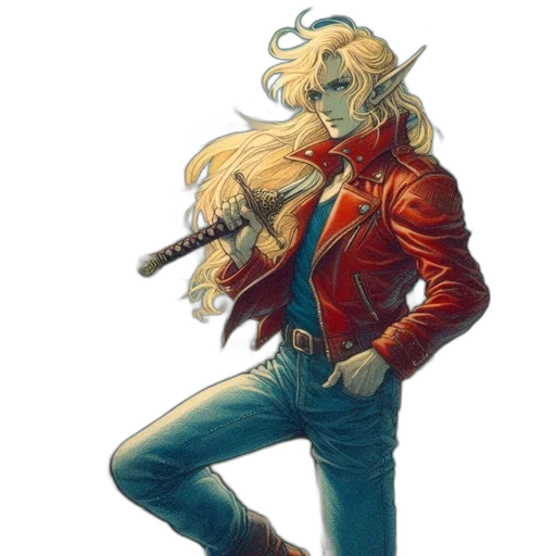 jacket, staff, sword, weapon transparent PNG cut-out
