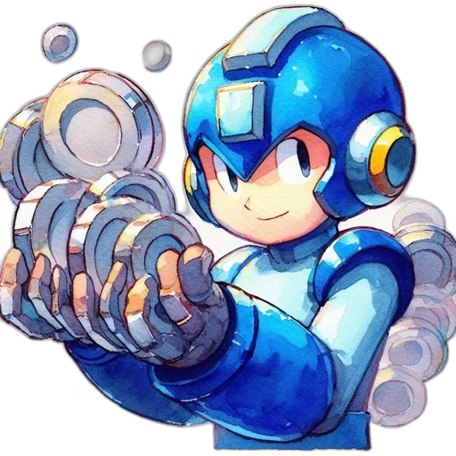robot, weapon, staff, pixel art transparent PNG cut-out