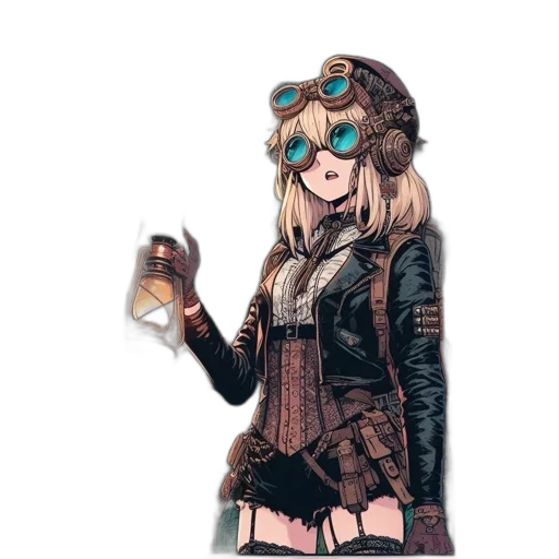 jacket, staff, weapon, mask transparent PNG cut-out