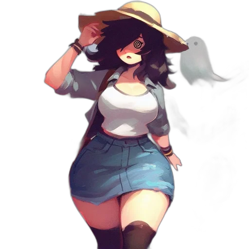 hat, dress, staff, umbrella transparent PNG cut-out