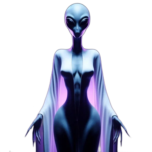 dress, creature, robot, staff transparent PNG cut-out