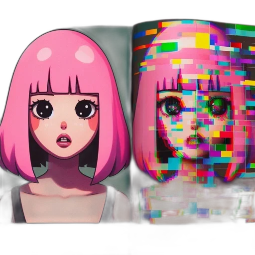 mask, face, robot, vaporwave transparent PNG cut-out