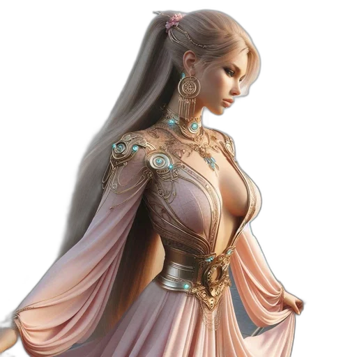 dress, jewelry, fantasy art, concept art transparent PNG cut-out