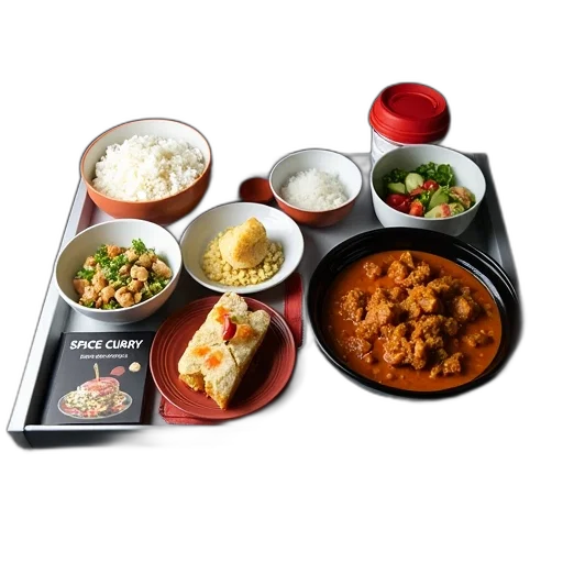 food, tray, various, dishes transparent PNG cut-out