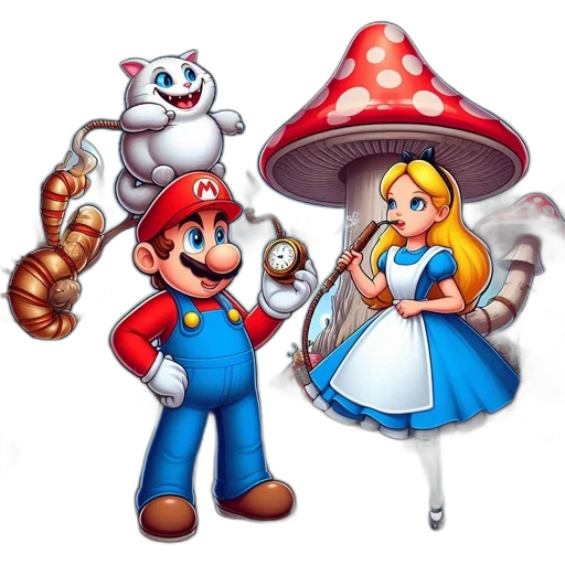robot, hat, dress, staff transparent PNG cut-out