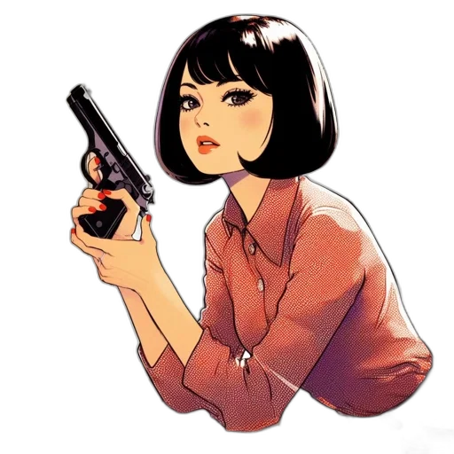 weapon, jacket, staff, cartoon transparent PNG cut-out