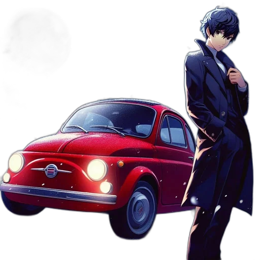 car, concept art, anime, photorealistic transparent PNG cut-out