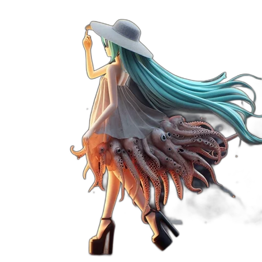 dress, weapon, hat, hair transparent PNG cut-out