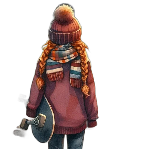 jacket, hat, staff, weapon transparent PNG cut-out