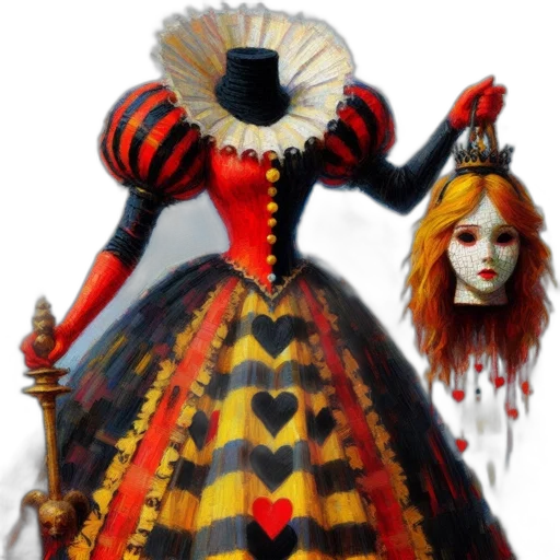 dress, mask, crown, concept art transparent PNG cut-out