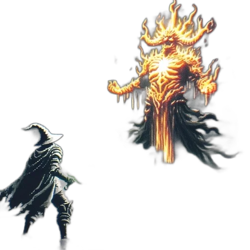 dragon, creature, crown, staff transparent PNG cut-out