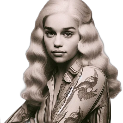 hair, dragon, face, dress transparent PNG cut-out