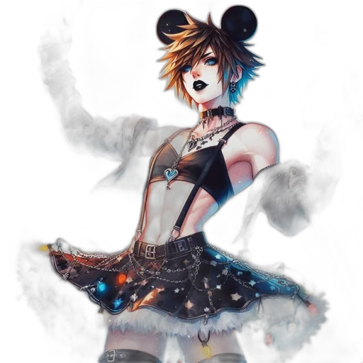 dress, mask, staff, robot transparent PNG cut-out