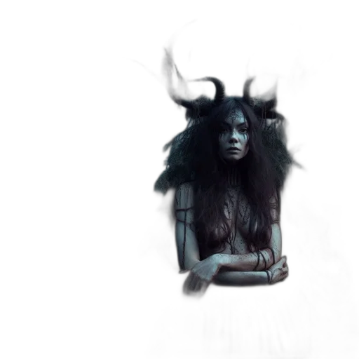 creature, mask, crown, hair transparent PNG cut-out