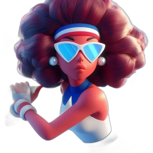 hair, face, concept art, 3d render transparent PNG cut-out
