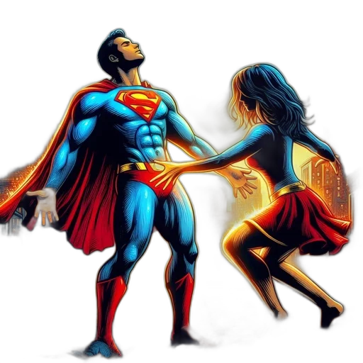 comic book art, concept art, fantasy art, superman transparent PNG cut-out