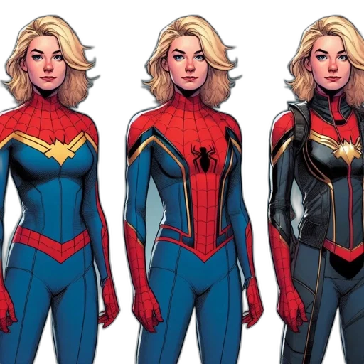comic book art, concept art, three, distinct transparent PNG cut-out