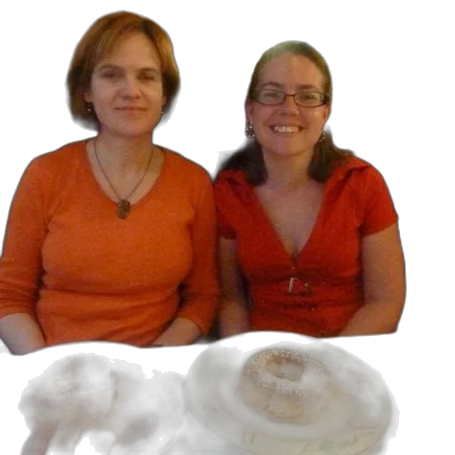 two, women, sit, table transparent PNG cut-out