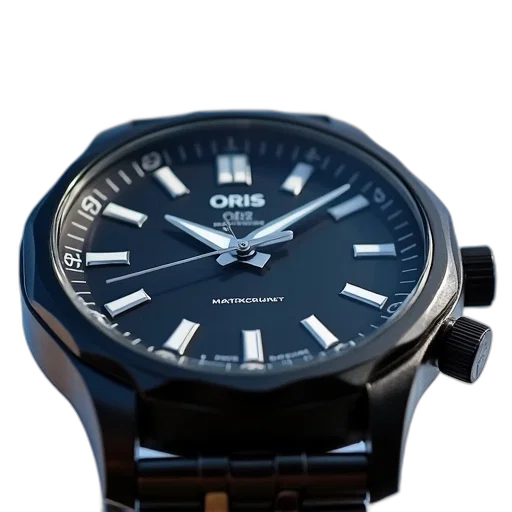 close-up, black, silver, wristwatch transparent PNG cut-out