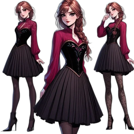 dress, concept art, cartoon, fantasy art transparent PNG cut-out