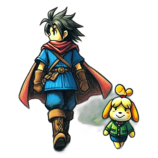 pixel art, concept art, watercolor, comic book art transparent PNG cut-out