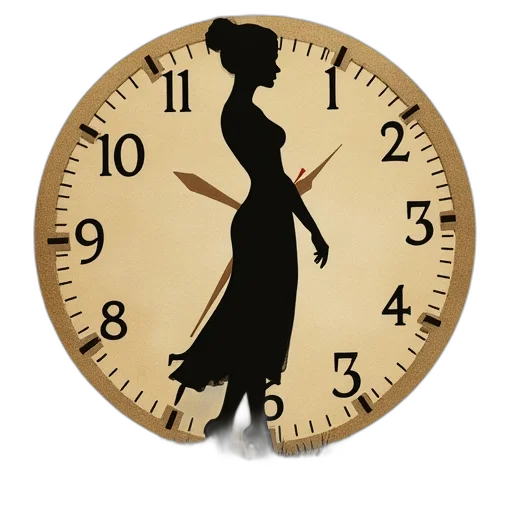 jewelry, silhouette, woman, vintage transparent PNG cut-out