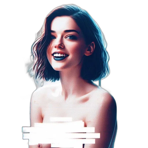 dress, robot, face, hair transparent PNG cut-out