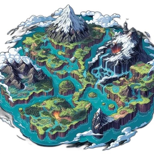 concept art, pixel art, fantasy art, 3d render transparent PNG cut-out