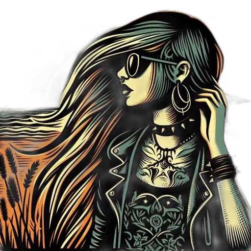 mask, hair, fantasy art, cartoon transparent PNG cut-out