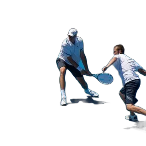 two, tennis, players, court transparent PNG cut-out